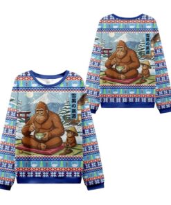 Alternative view of 2025 Christmas Zen Yeti Japanese Tea Ugly Sweater 