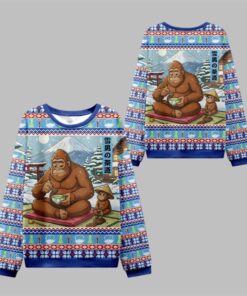 2025 Christmas Zen Yeti Japanese Tea Ugly Sweater 