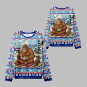 2025 Christmas Zen Yeti Japanese Tea Ugly Sweater - Grishko.com