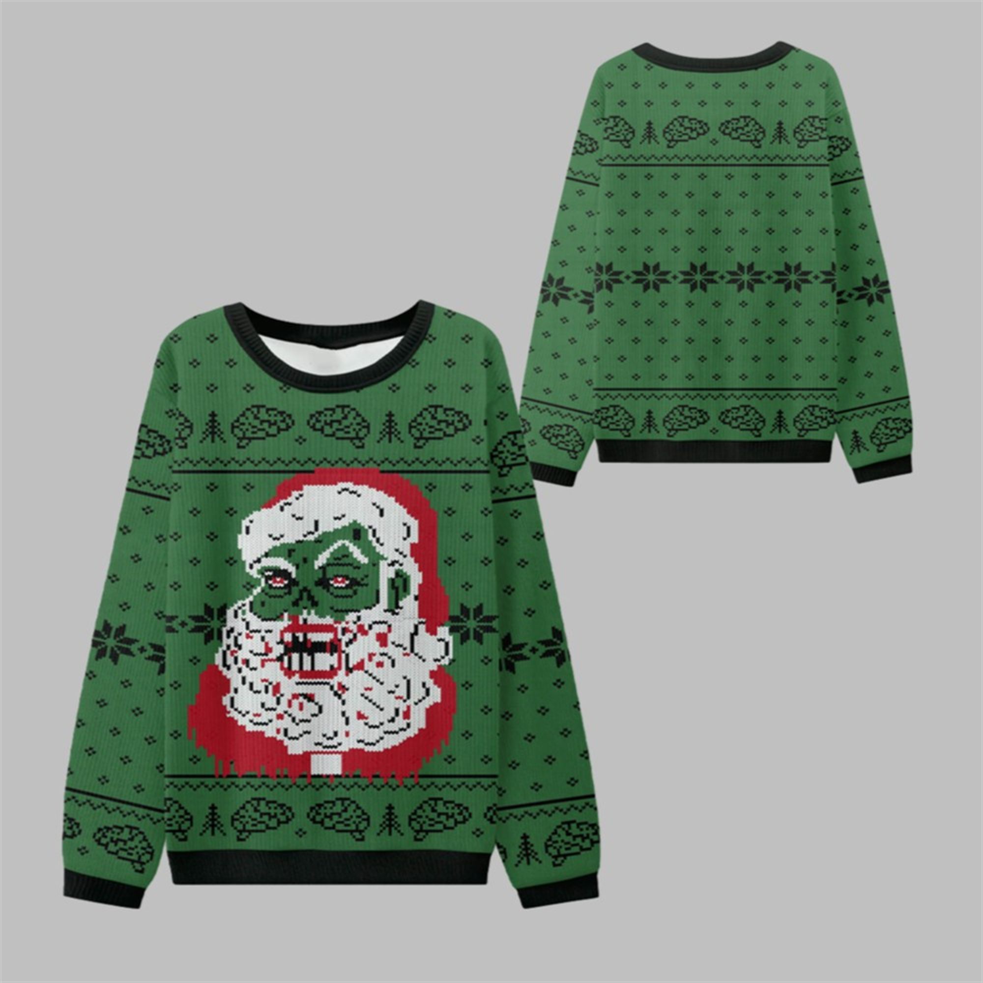 2025 Christmas Zombie Santa Ugly Sweater - Grishko.com