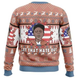 Alternative view of 2025 Clayton Bigsby Let That Hate Out Chappelle's Show Ugly Christmas Sweater