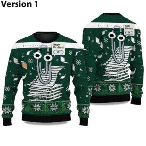 2025 Clippy Holiday Ugly Christmas Sweater