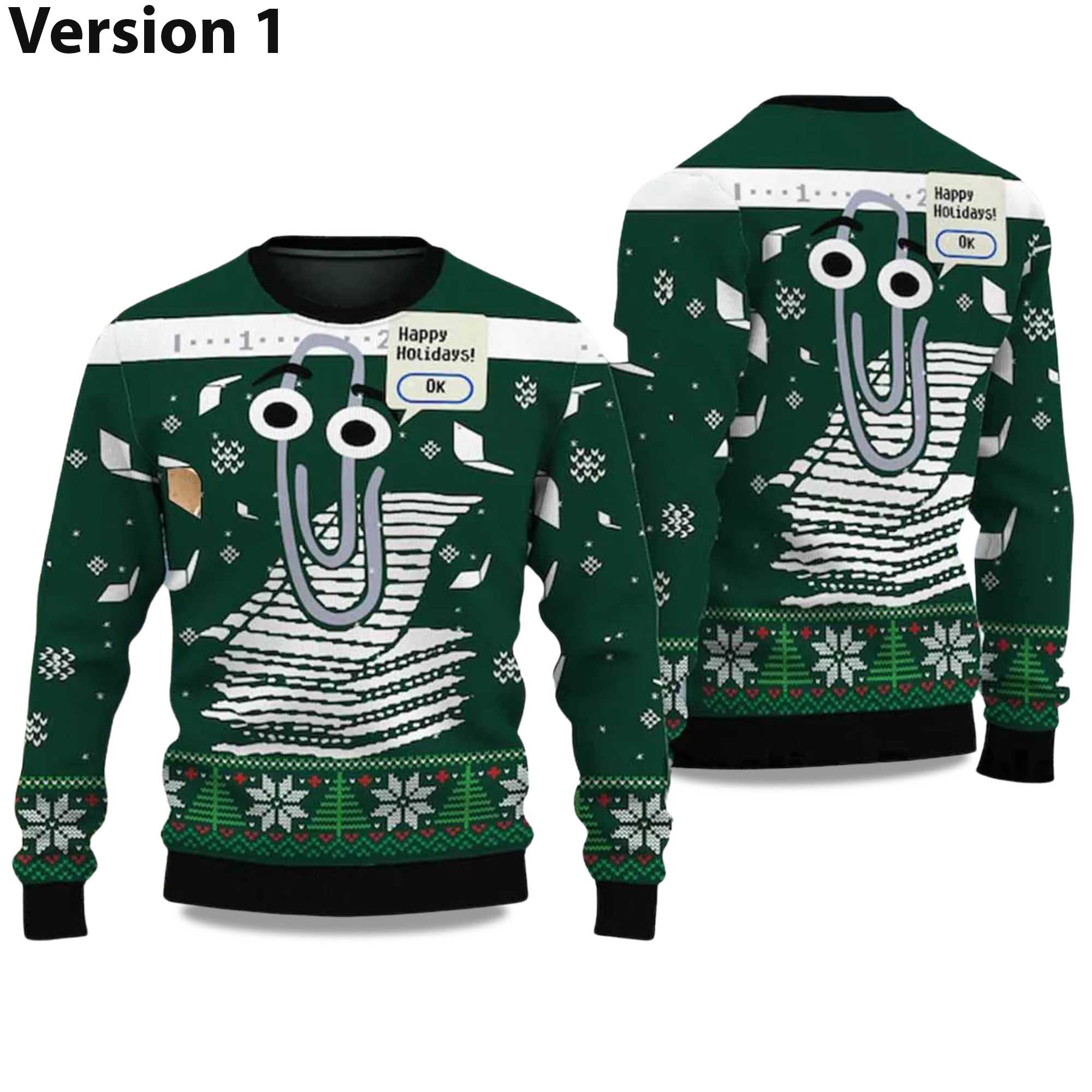 2025 Clippy Holiday Ugly Christmas Sweater