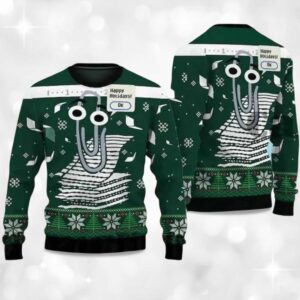 Alternative view of 2025 Clippy Windows Ugly Christmas Sweater