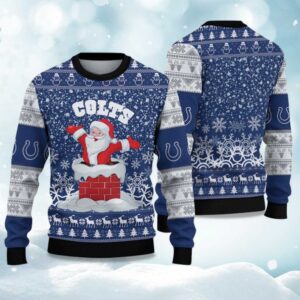 2025 Colts Funny Santa Christmas Ugly Sweater
