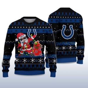 Alternative view of 2025 Colts Santa Claus Ugly Christmas Sweater