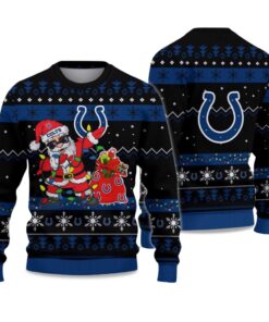2025 Colts Santa Claus Ugly Christmas Sweater