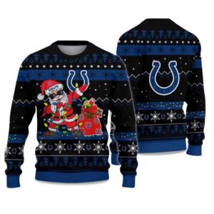 2025 Colts Santa Claus Ugly Christmas Sweater