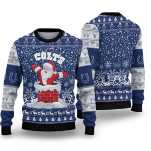 Alternative view of 2025 Colts Santa Ugly Christmas Sweater - Grishko.com