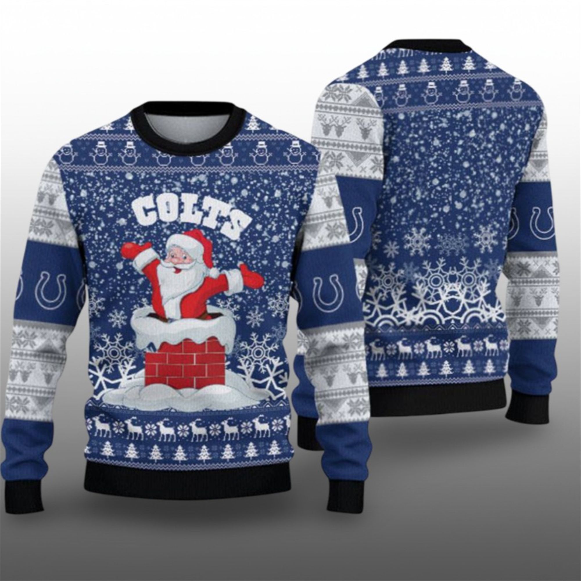 2025 Colts Santa Ugly Christmas Sweater - Grishko.com