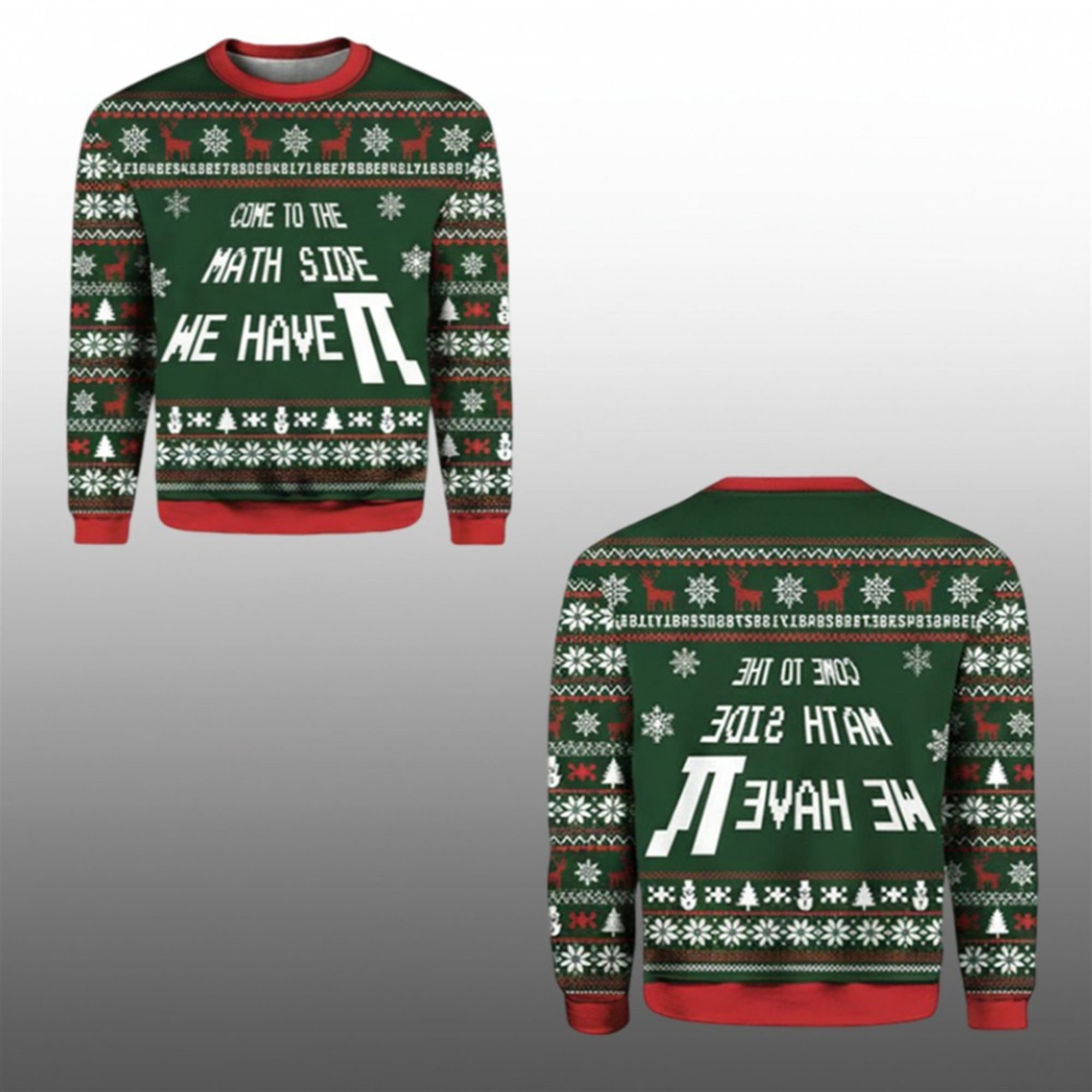 2025 Come To The Math Side We Have PI Ugly Christmas Sweater - Grishko.com