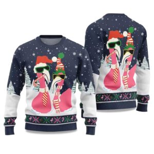 Alternative view of 2025 Cool Flamingo Ugly Christmas Sweater