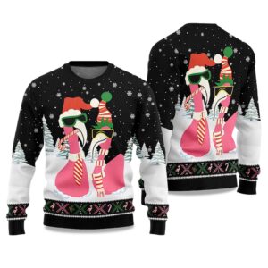 2025 Cool Flamingo Ugly Christmas Sweater
