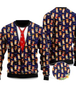 2025 Corgis Christmas Pattern Vest Style Ugly Christmas Sweater