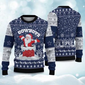 2025 Cowboys Funny Santa Christmas Ugly Sweater