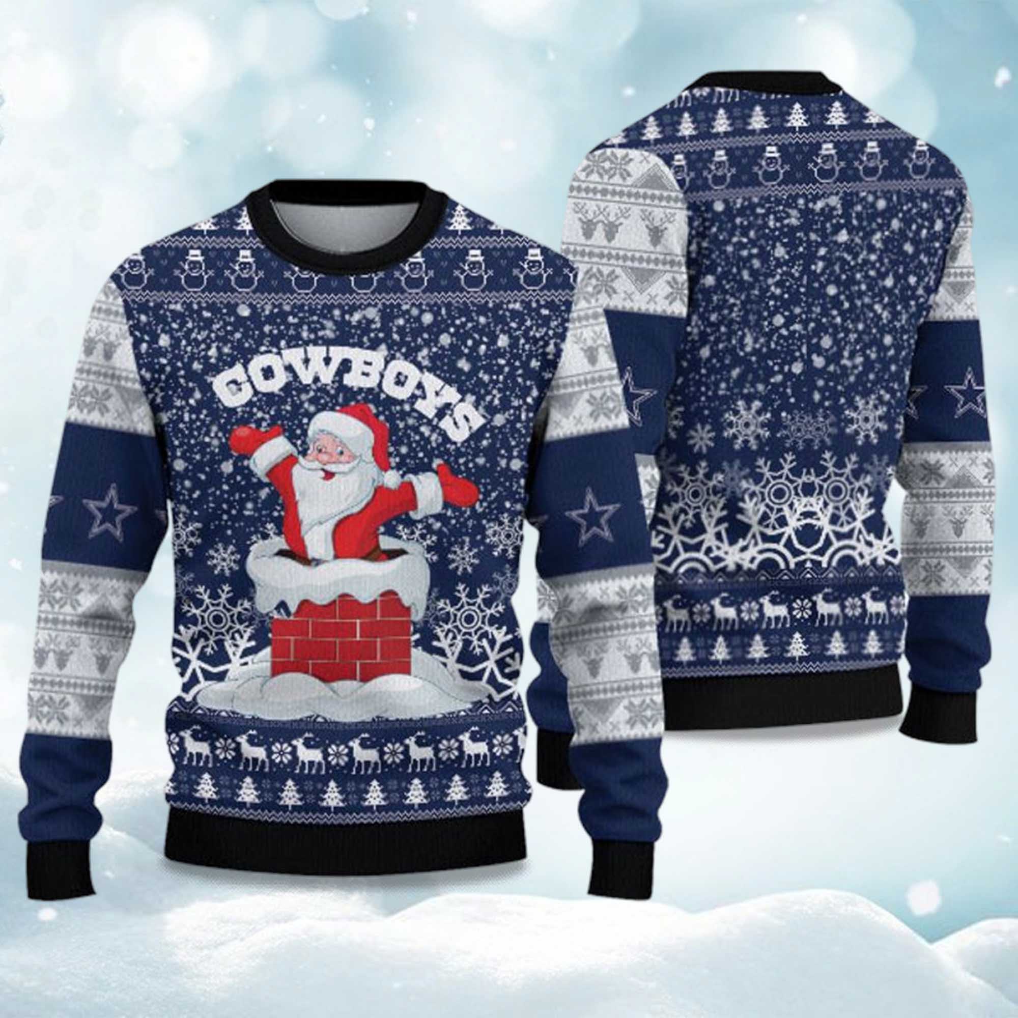 2025 Cowboys Funny Santa Christmas Ugly Sweater