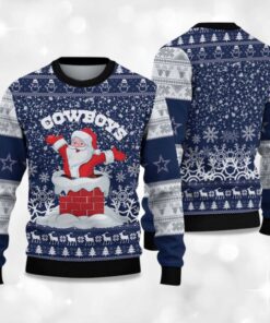 Alternative view of 2025 Cowboys Funny Santa Christmas Ugly Sweater