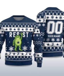 Alternative view of 2025 Cowboys Portland Frog Resist Ugly Christmas Sweater