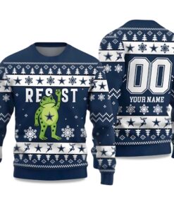 2025 Cowboys Portland Frog Resist Ugly Christmas Sweater