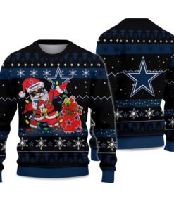 2025 Cowboys Santa Claus Ugly Christmas Sweater