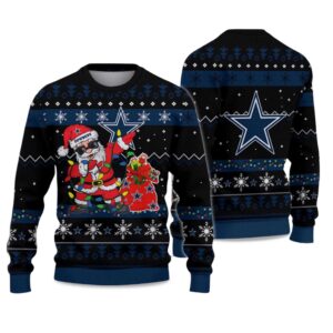 2025 Cowboys Santa Claus Ugly Christmas Sweater