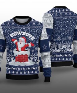 2025 Cowboys Santa Ugly Christmas Sweater 