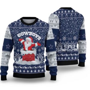 Alternative view of 2025 Cowboys Santa Ugly Christmas Sweater - Grishko.com