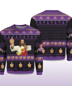 Alternative view of 2025 Crown Royal Jesus Like Ugly Christmas Sweater