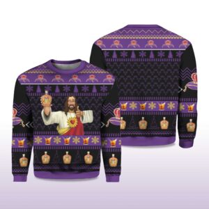 Alternative view of 2025 Crown Royal Jesus Like Ugly Christmas Sweater