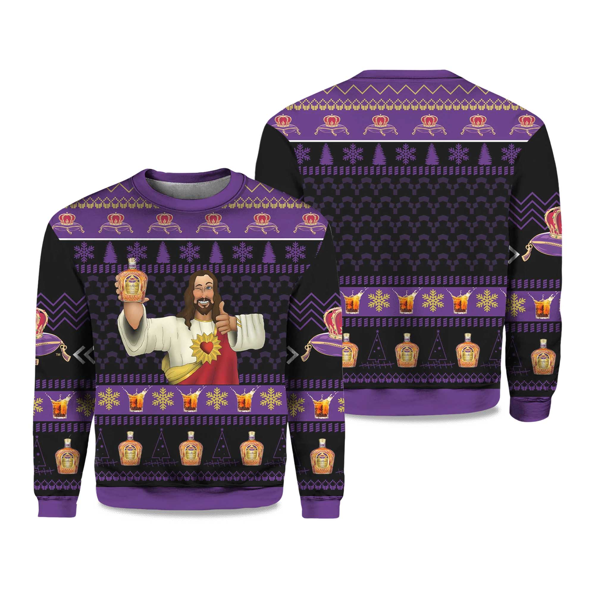 2025 Crown Royal Jesus Like Ugly Christmas Sweater