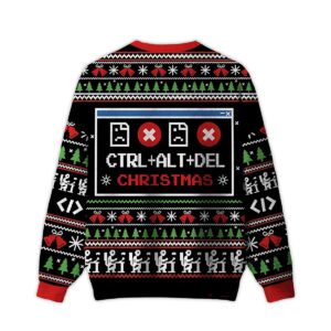 Alternative view of 2025 Ctrl Alt Del Christmas Ugly Christmas Sweater