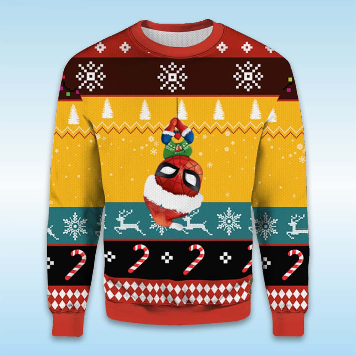 Alternative view of 2025 Cute Chibi Spider Man Ugly Christmas Sweater