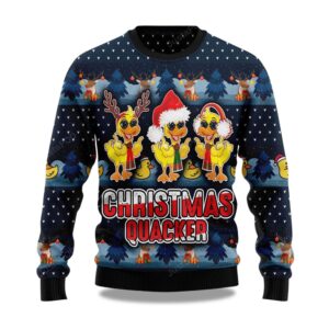2025 Cute Duck Quacker Christmas Ugly Sweater
