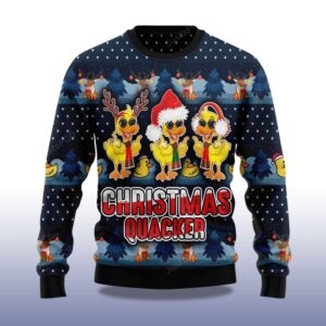 Alternative view of 2025 Cute Duck Quacker Christmas Ugly Sweater