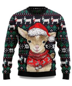 2025 Cute Goat Santa Christmas Ugly Sweater