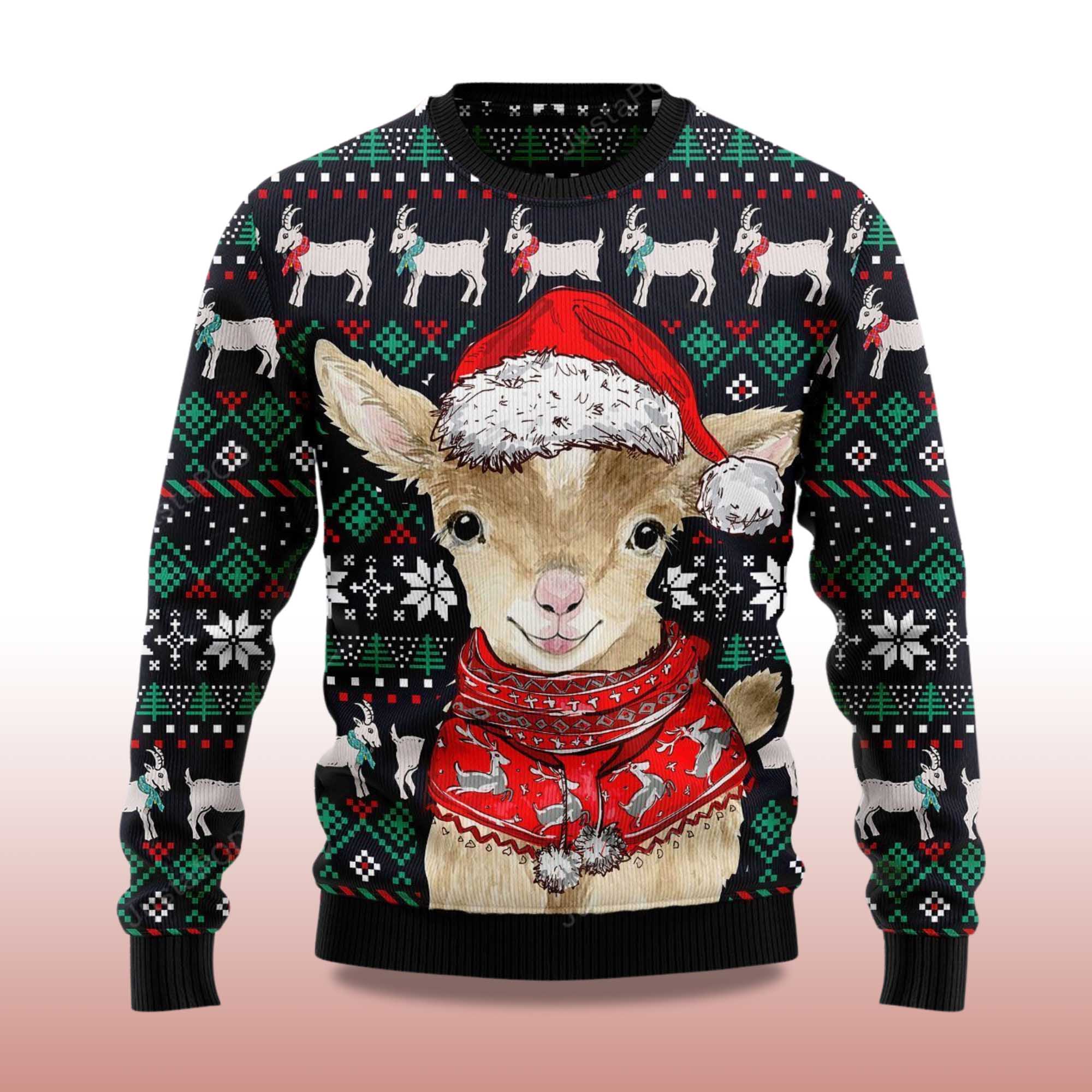 Alternative view of 2025 Cute Goat Santa Christmas Ugly Sweater