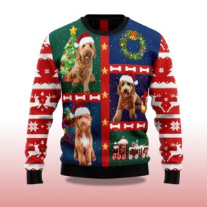 Alternative view of 2025 Cute Goldendoodle Christmas Ugly Sweater