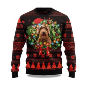 2025 Cute Goldendoodle Dog Christmas Ugly Sweater