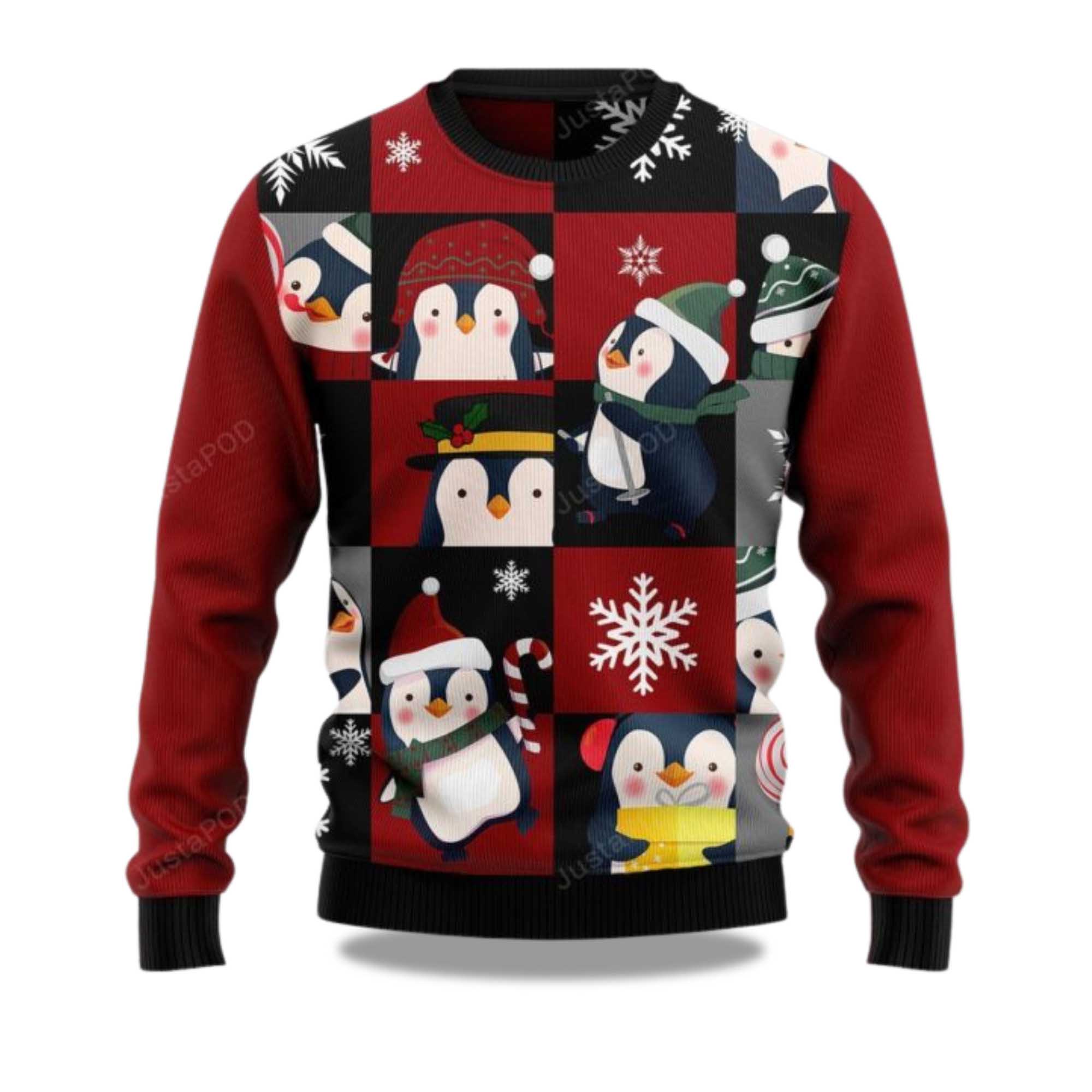 2025 Cute Penguin Christmas Ugly Sweater