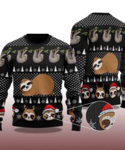 Alternative view of 2025 Cute Sloth Santa Christmas Ugly Sweater