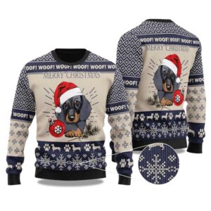 2025 Dachshund Dog Santa Ball Christmas Ugly Sweater