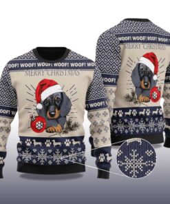 Alternative view of 2025 Dachshund Dog Santa Ball Christmas Ugly Sweater