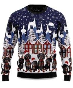 2025 Dachshund Family Dog Ugly Christmas Sweater