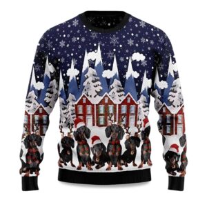 2025 Dachshund Family Dog Ugly Christmas Sweater