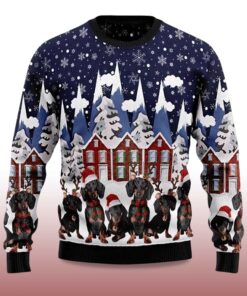 Alternative view of 2025 Dachshund Family Dog Ugly Christmas Sweater