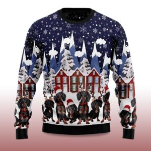 Alternative view of 2025 Dachshund Family Dog Ugly Christmas Sweater
