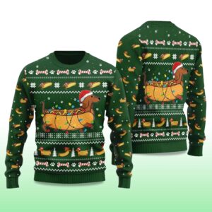 Alternative view of 2025 Dachshund Hot Dog Ugly Christmas Sweater