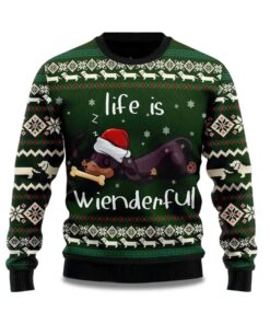 2025 Dachshund Life Is Wienderful Ugly Christmas Sweater
