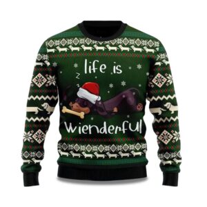 2025 Dachshund Life Is Wienderful Ugly Christmas Sweater