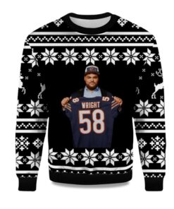 2025 Darnell Wright Chicago Bears Ugly Christmas Sweater